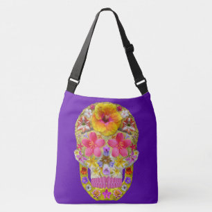 Flower Skull 4 - Tropical Crossbody Bag