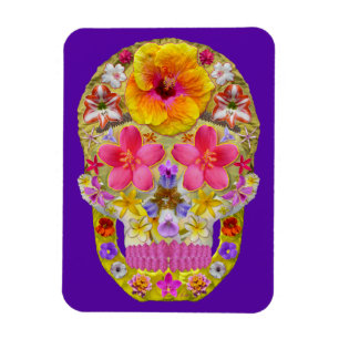 Flower Skull 4 - Tropical Magnet