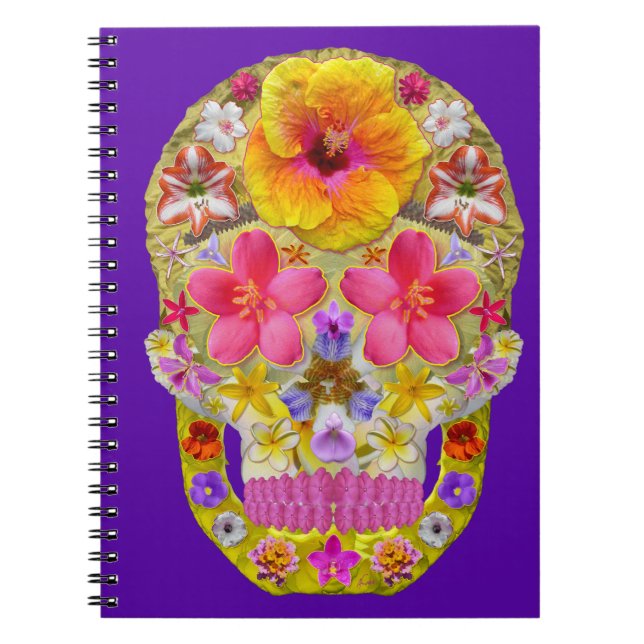 Flower Skull 4 - Tropical Notebook (Front)