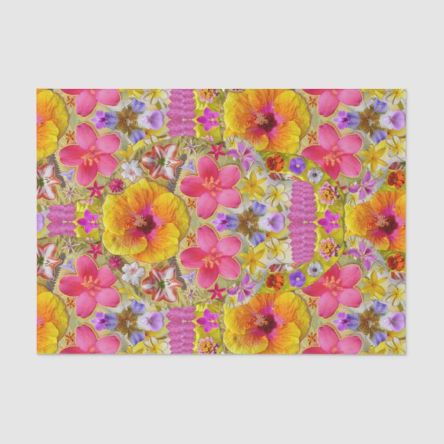 Flower Skull 4 - Tropical Tissue Paper (Front)