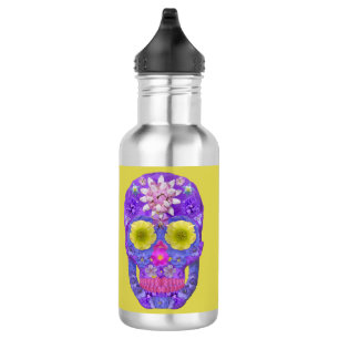 Flower Skull 5 532 Ml Water Bottle