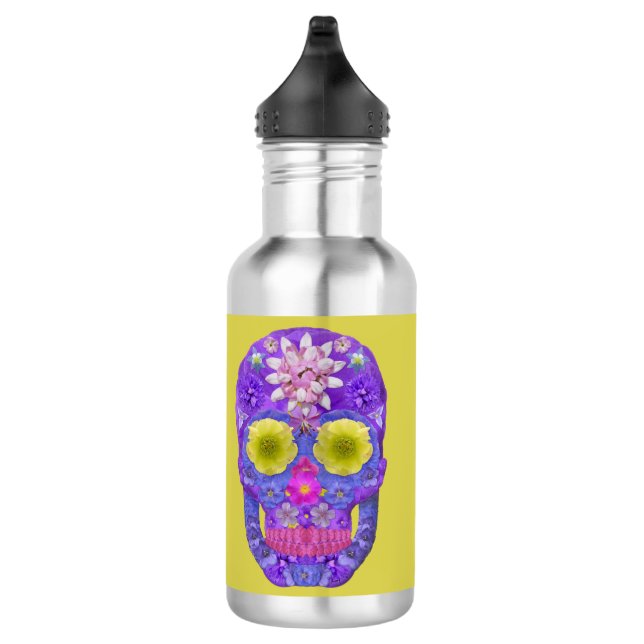 Flower Skull 5 532 Ml Water Bottle (Right)