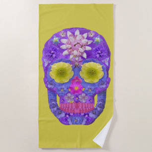 Flower Skull 5 Beach Towel