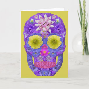 Flower Skull 5 Card