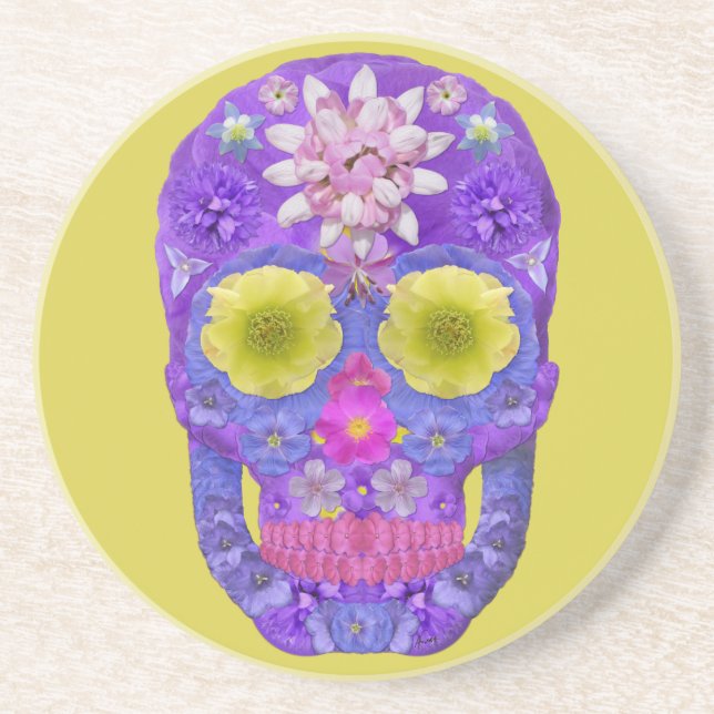 Flower Skull 5 Coaster (Front)