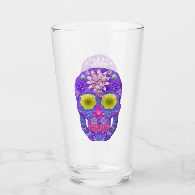 Flower Skull 5 Glass (Front)