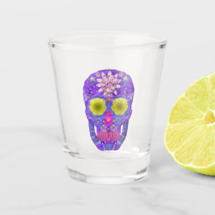 Flower Skull 5 Shot Glass