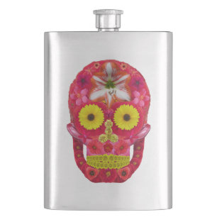 Flower Skull 6 Hip Flask