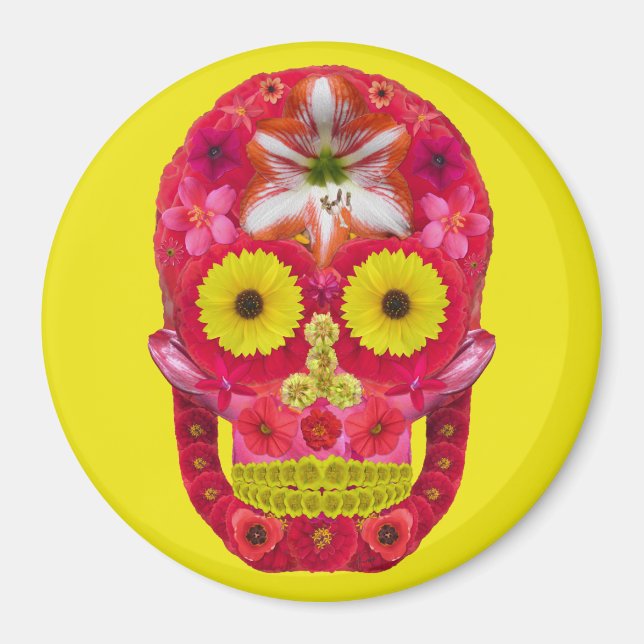 Flower Skull 6 Magnet (Front)