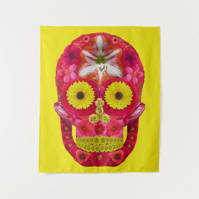 Flower Skull 6 Tapestry (Front)