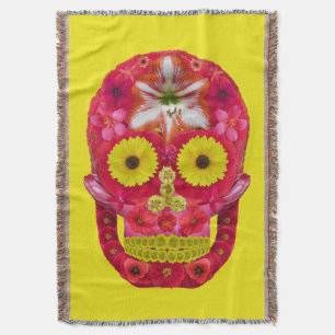 Flower Skull 6 Throw Blanket