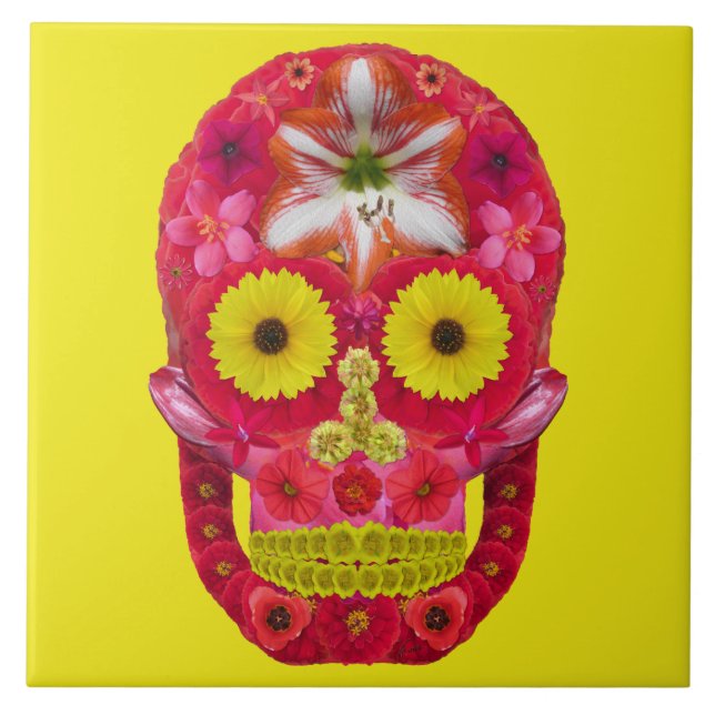 Flower Skull 6 Tile (Front)
