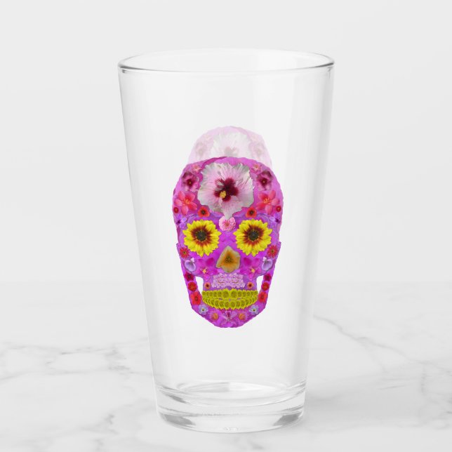 Flower Skull 7 Glass (Front)