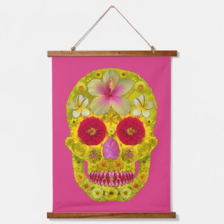 Flower Skull 8 Hanging Tapestry