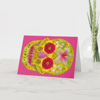 Flower Skull 8 Holiday Card