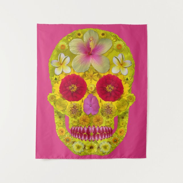 Flower Skull 8 Tapestry (Front)