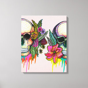 Flower Skull Canvas Print