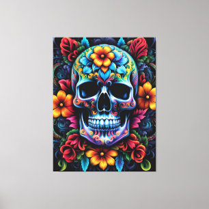 Flower Skull Canvas Print