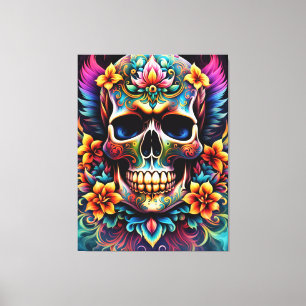 Flower Skull Canvas Print