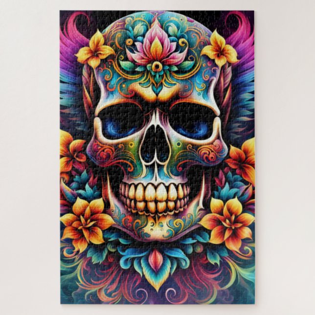 Flower Skull Jigsaw Puzzle (Vertical)