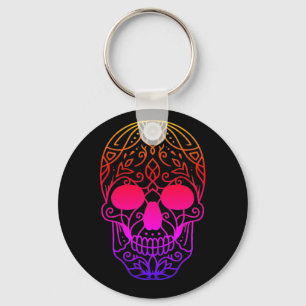 Flower Skull   Key Ring