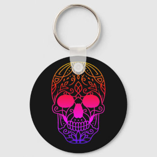 Flower Skull   Key Ring