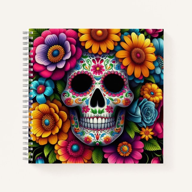 Flower skull notebook! notebook (Front)
