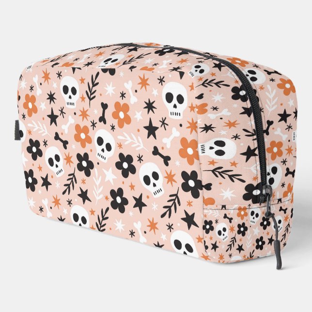 Flower Skull Pattern Dopp Kit (Right Corner)