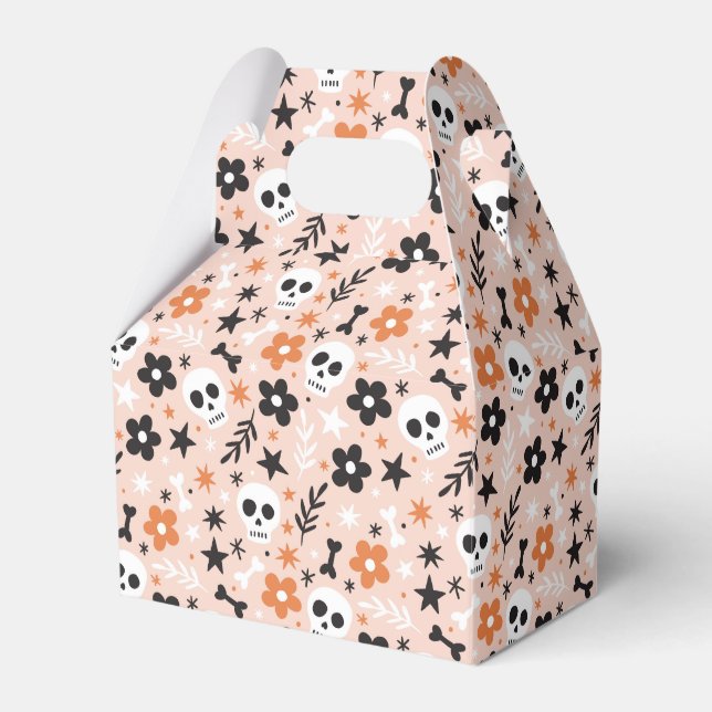 Flower Skull Pattern Favour Box (Front Side)
