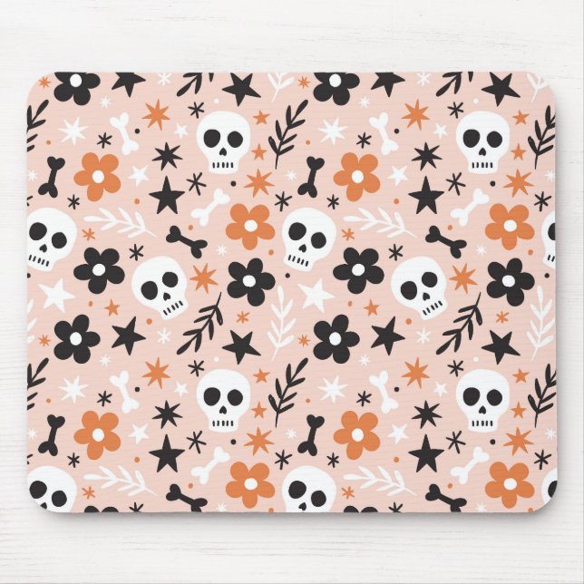 Flower Skull Pattern Mouse Mat (Front)