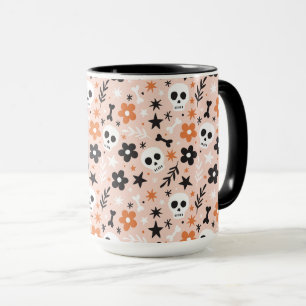 Flower Skull Pattern Mug