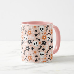 Flower Skull Pattern Mug