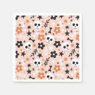 Flower Skull Pattern Napkin