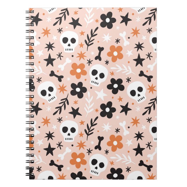 Flower Skull Pattern Notebook (Front)
