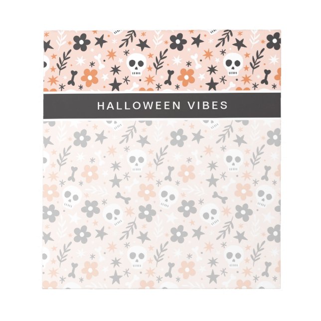 Flower Skull Pattern Notepad (Front)