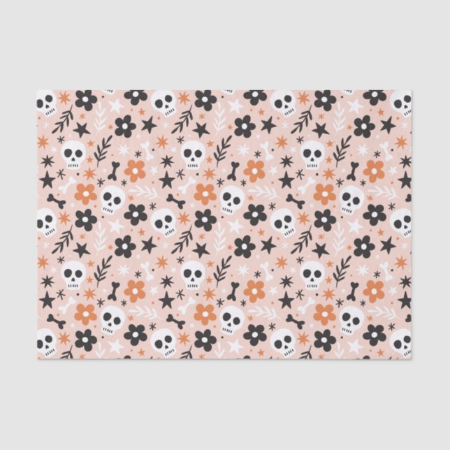 Flower Skull Pattern Tissue Paper (Front)