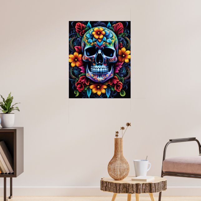 Flower Skull Poster (Living Room 3)
