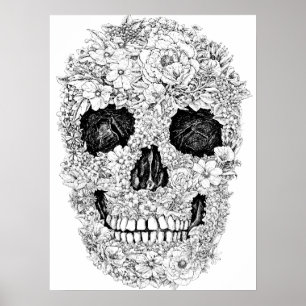 Flower Skull Poster