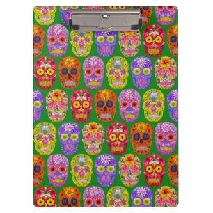 Flower Skulls Seamless Pattern 2018 Clipboard
