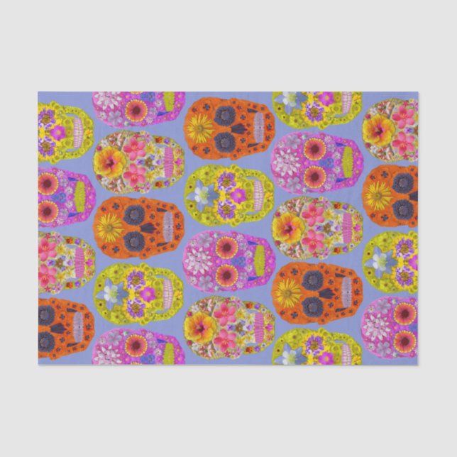 Flower Skulls Tissue Paper (Front)