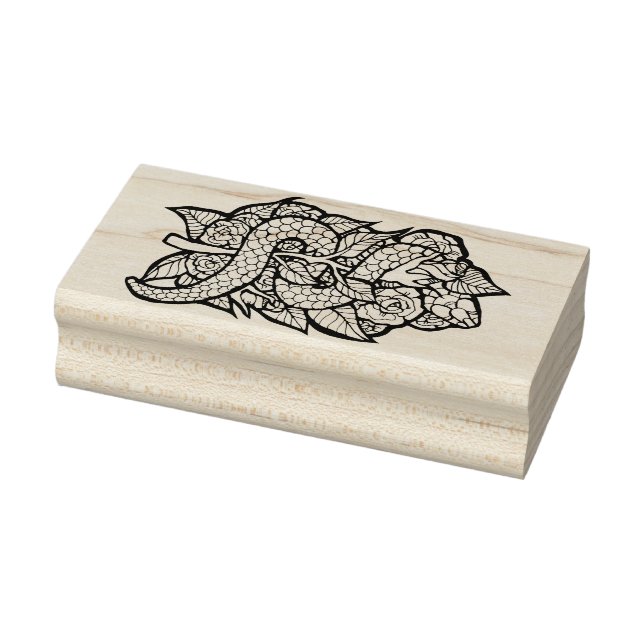 Flower Snake Rubber Stamp (Stamp)