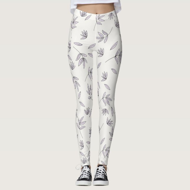 Flower Spring Blooming Floral Leggings (Front)