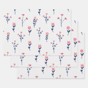 Flower Spring Blooming Floral Seamless Wrapping Paper Sheet