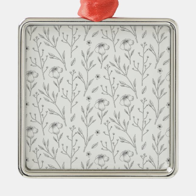 Flower Spring Botanical Floral Metal Tree Decoration (Front)