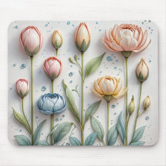 Flower Spring Vibes Mouse Pad – Fresh & Floral  (Front)