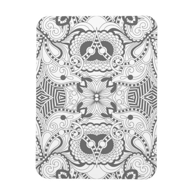 Flower Square Doodle Magnet (Vertical)