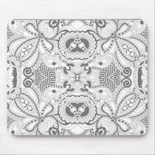 Flower Square Doodle Mouse Mat