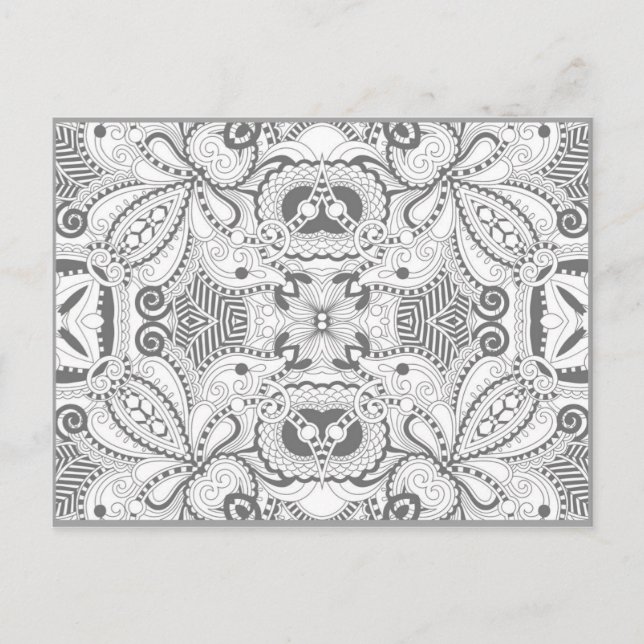 Flower Square Doodle Postcard (Front)