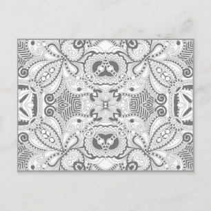 Flower Square Doodle Postcard