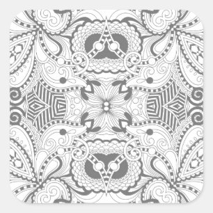 Flower Square Doodle Square Sticker